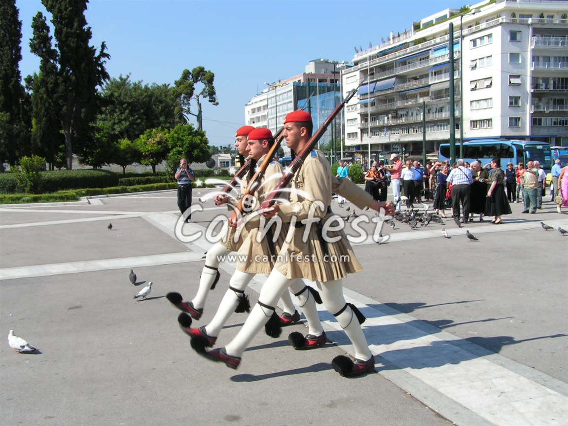 Soldiers guard at the Parliament Building in Athens - CarniFest Online © All Rights Reserved