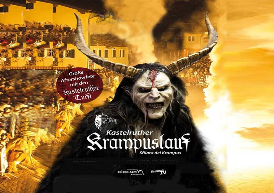 "Krampuslauf" - Devil's Parade in Castelrotto / Kastelruth poster - www.seiseralm.it