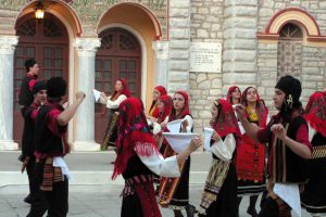 Traditional Greek dance in Kalavarita, Greece - CarniFest Online Photo © All Rights Reserved